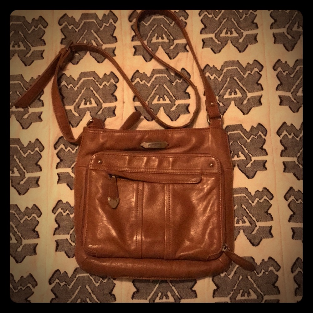 Perlina New York brown leather crossbody bag